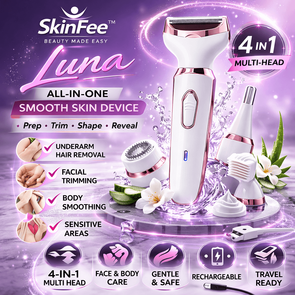 A 4-in-1 grooming tool for precise touch-ups without carrying multiple devices.